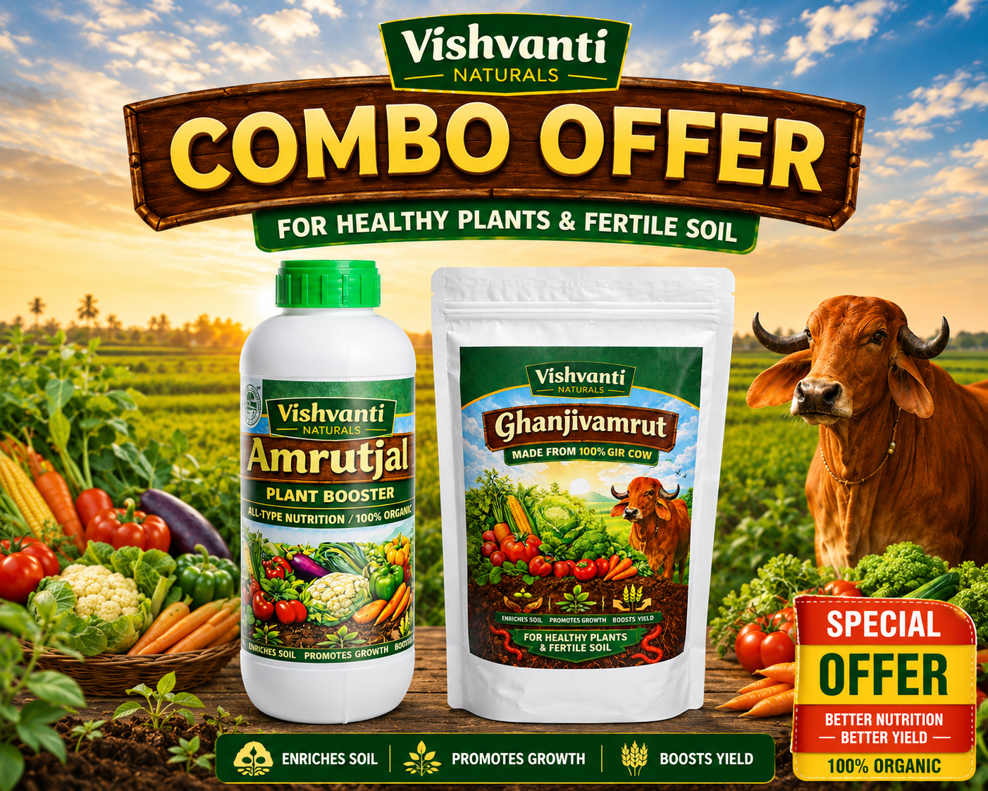 Combo Offer Amrutjal + Ghanjivamrut 1kg Per